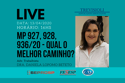 LIVE – MPs 927, 928 e 936-2020 Dra Daniela Lopomo Beteto